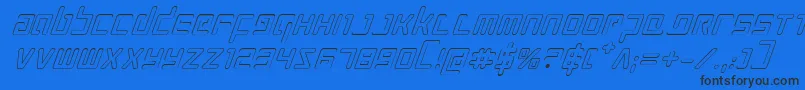 ProkofievOutlineItalic Font – Black Fonts on Blue Background