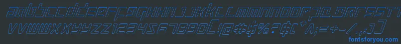 ProkofievOutlineItalic Font – Blue Fonts on Black Background
