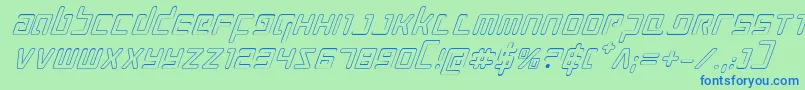 ProkofievOutlineItalic Font – Blue Fonts on Green Background
