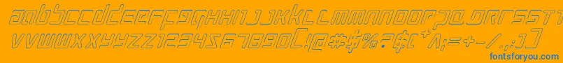 ProkofievOutlineItalic Font – Blue Fonts on Orange Background