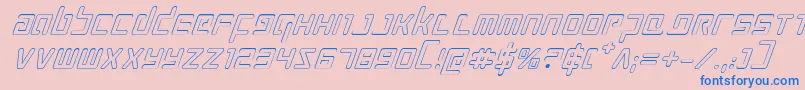 ProkofievOutlineItalic Font – Blue Fonts on Pink Background