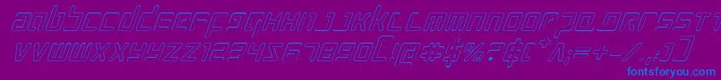 ProkofievOutlineItalic Font – Blue Fonts on Purple Background