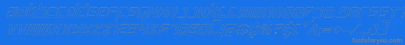 ProkofievOutlineItalic-Schriftart – Graue Schriften auf blauem Hintergrund