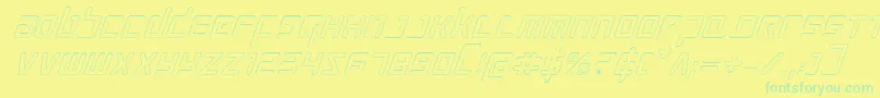 ProkofievOutlineItalic Font – Green Fonts on Yellow Background