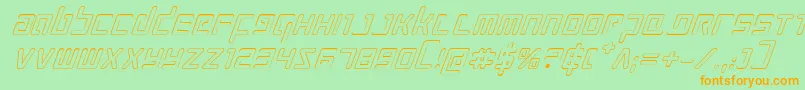 ProkofievOutlineItalic Font – Orange Fonts on Green Background