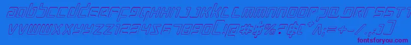 ProkofievOutlineItalic Font – Purple Fonts on Blue Background