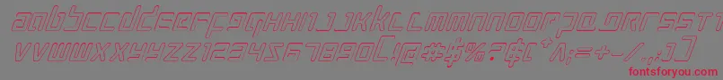 ProkofievOutlineItalic Font – Red Fonts on Gray Background