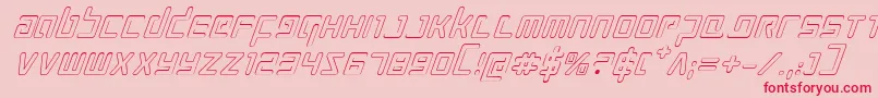 ProkofievOutlineItalic Font – Red Fonts on Pink Background