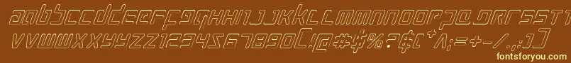 ProkofievOutlineItalic Font – Yellow Fonts on Brown Background