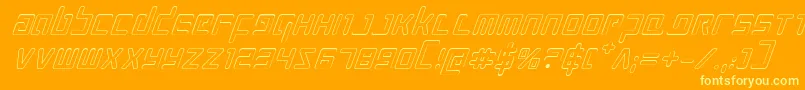 Шрифт ProkofievOutlineItalic – жёлтые шрифты на оранжевом фоне