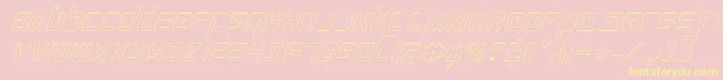 ProkofievOutlineItalic-Schriftart – Gelbe Schriften auf rosa Hintergrund