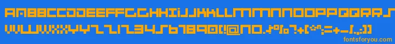 SystemsAnalysis Font – Orange Fonts on Blue Background