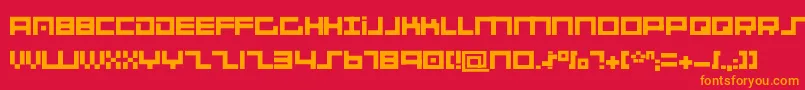 SystemsAnalysis Font – Orange Fonts on Red Background