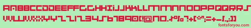 SystemsAnalysis Font – Red Fonts on Green Background