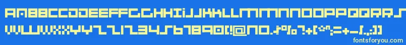 SystemsAnalysis-Schriftart – Gelbe Schriften auf blauem Hintergrund