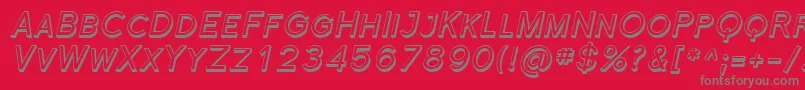 フォントFlorencesansScShadedItalic – 赤い背景に灰色の文字