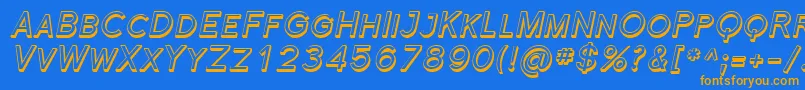 FlorencesansScShadedItalic Font – Orange Fonts on Blue Background