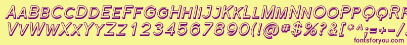 FlorencesansScShadedItalic Font – Purple Fonts on Yellow Background
