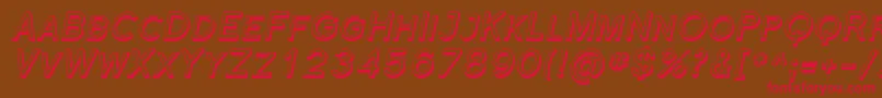 FlorencesansScShadedItalic Font – Red Fonts on Brown Background