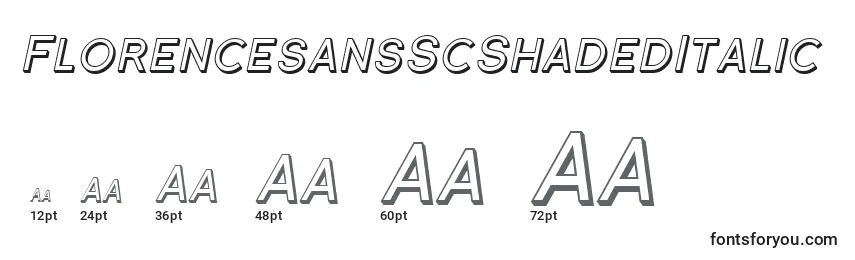 Размеры шрифта FlorencesansScShadedItalic