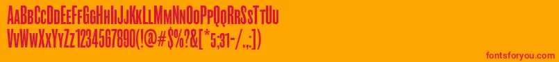 RoswellscfouritcTt Font – Red Fonts on Orange Background