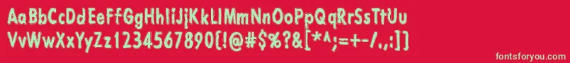 LazarusOzMoerkt Font – Green Fonts on Red Background