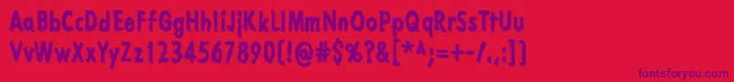 LazarusOzMoerkt Font – Purple Fonts on Red Background
