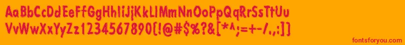 フォントLazarusOzMoerkt – オレンジの背景に赤い文字