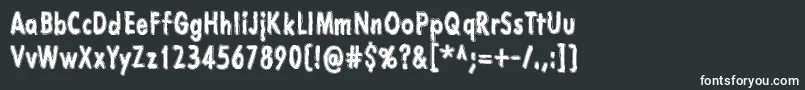 フォントLazarusOzMoerkt – 黒い背景に白い文字