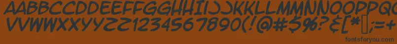 LtromaticItalic-fontti – mustat fontit ruskealla taustalla
