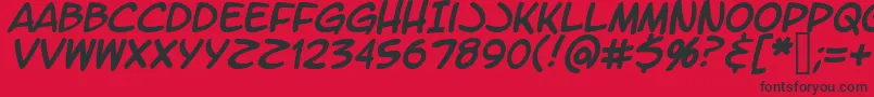 LtromaticItalic-fontti – mustat fontit punaisella taustalla