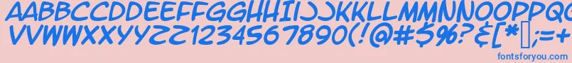 フォントLtromaticItalic – ピンクの背景に青い文字