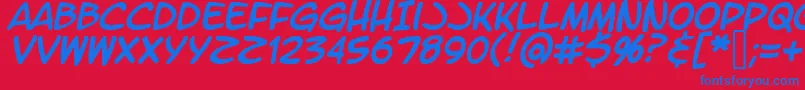 LtromaticItalic Font – Blue Fonts on Red Background