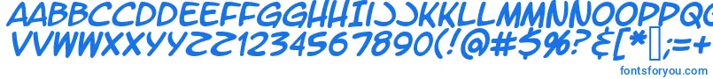 フォントLtromaticItalic – 青いフォント