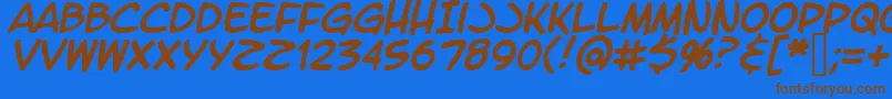 LtromaticItalic Font – Brown Fonts on Blue Background