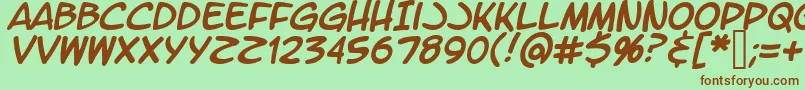 LtromaticItalic-Schriftart – Braune Schriften auf grünem Hintergrund