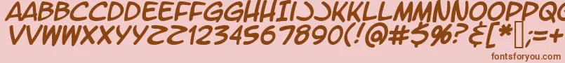 フォントLtromaticItalic – ピンクの背景に茶色のフォント