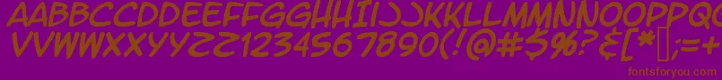 LtromaticItalic-fontti – ruskeat fontit violetilla taustalla
