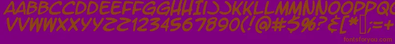 LtromaticItalic Font – Brown Fonts on Purple Background