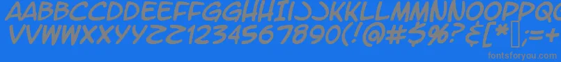 LtromaticItalic-fontti – harmaat kirjasimet sinisellä taustalla