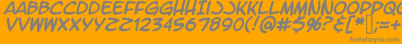Czcionka LtromaticItalic – szare czcionki na pomarańczowym tle