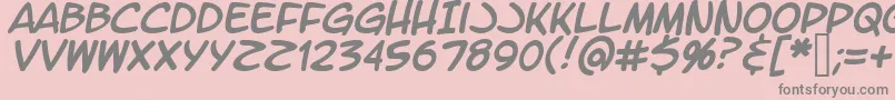 LtromaticItalic-Schriftart – Graue Schriften auf rosa Hintergrund