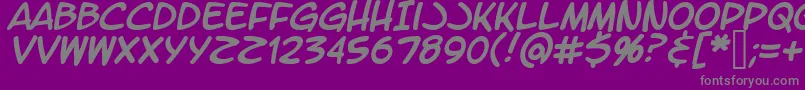 LtromaticItalic Font – Gray Fonts on Purple Background