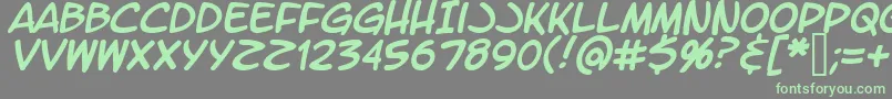 Czcionka LtromaticItalic – zielone czcionki na szarym tle