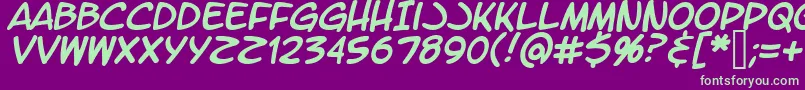 LtromaticItalic Font – Green Fonts on Purple Background