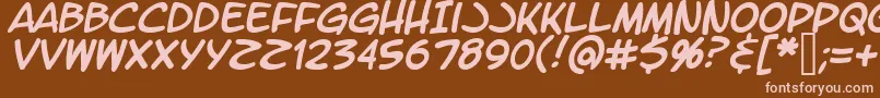 LtromaticItalic Font – Pink Fonts on Brown Background