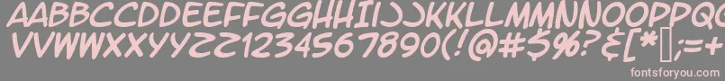 フォントLtromaticItalic – 灰色の背景にピンクのフォント