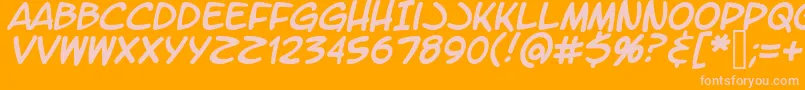 LtromaticItalic-Schriftart – Rosa Schriften auf orangefarbenem Hintergrund