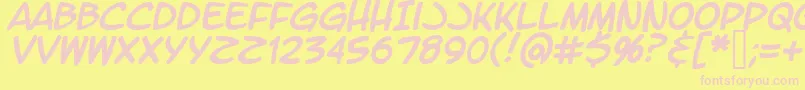 LtromaticItalic Font – Pink Fonts on Yellow Background