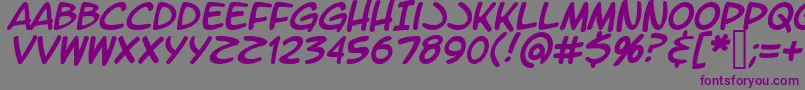 フォントLtromaticItalic – 紫色のフォント、灰色の背景